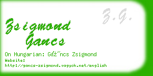 zsigmond gancs business card